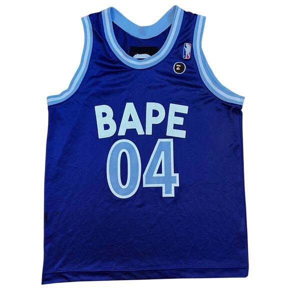 M Bape 04 Soldier Blue Basketball Jersey - Picture 1 of 6